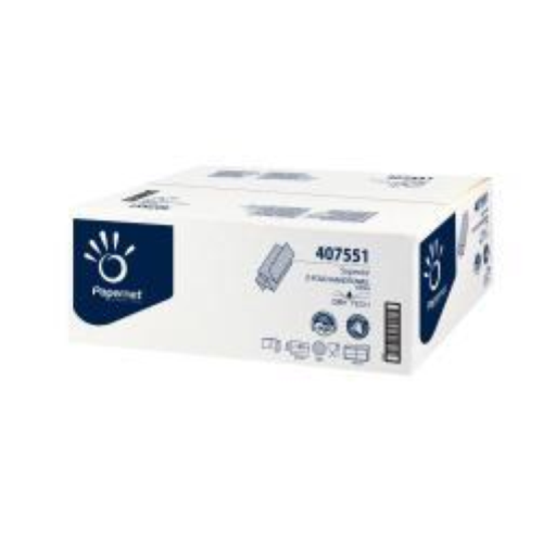 PAPERNET ASCIUGAMANI PIEGATI A Z IN PURA CELLULOSA DRY TECH 130 FOGLI DA 20.5X24 CM BIANCO CONF 20 Pz.